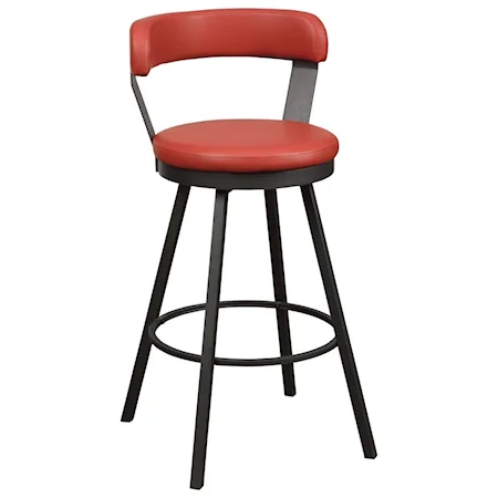 Industrial Pub Height Swivel Chair with Bi-Cast Vinyl Upholstery
